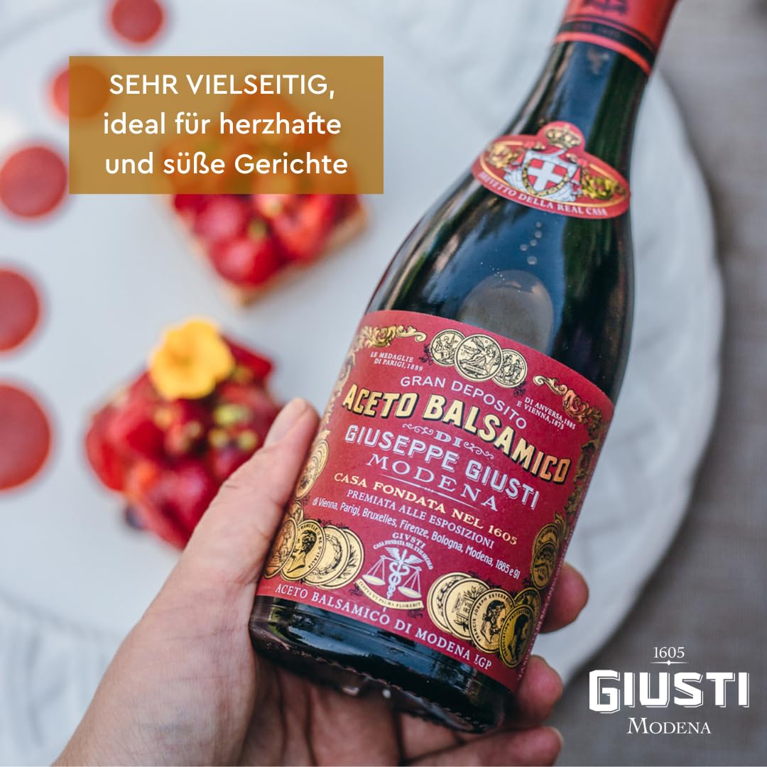 Giusti - Balsamico-Essig aus Modena IGP 3 Goldmedaillen – 3 x 250 ml Champagnotta