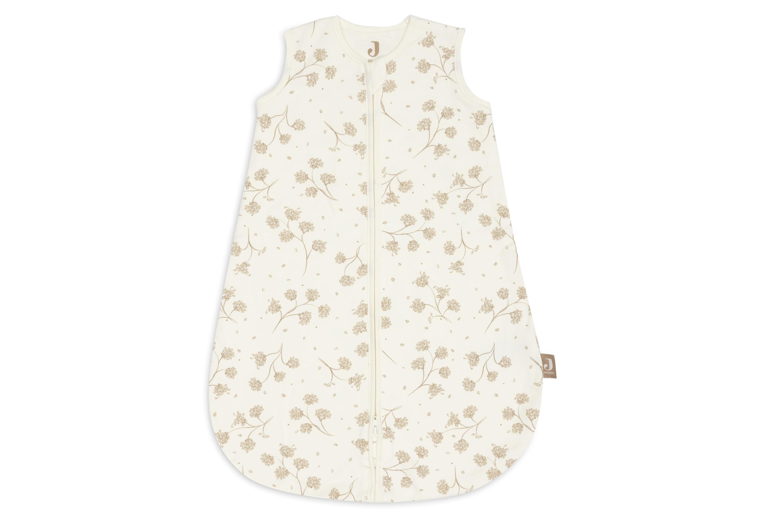 Jollein Jersey Newborn Sleeping Bag, 60cm, Leafy Dreams, 100% Cotton, 0.5 TOG, Summer Baby Sleeping Bag, With Zip