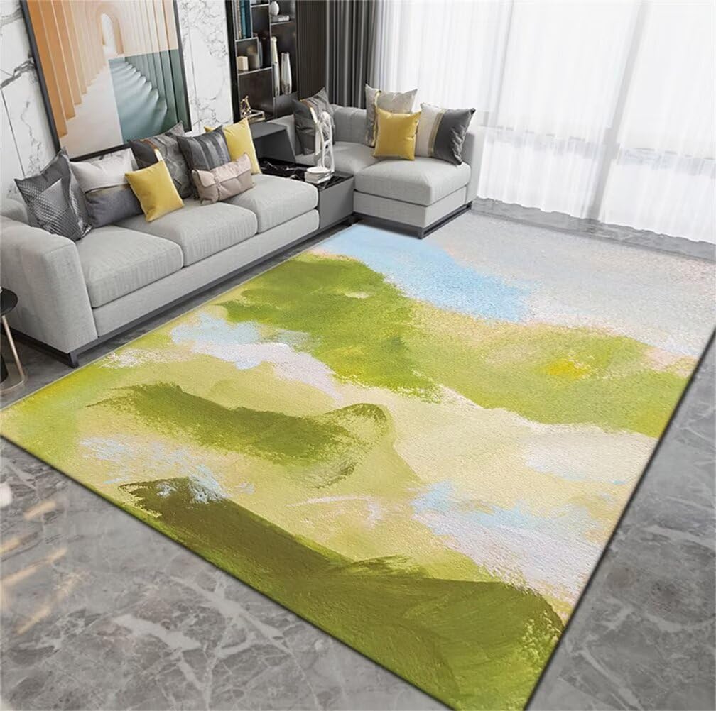 Tapis couloir vert 90x180 cm pour illuminer votre entrée ou un bureau dynamique