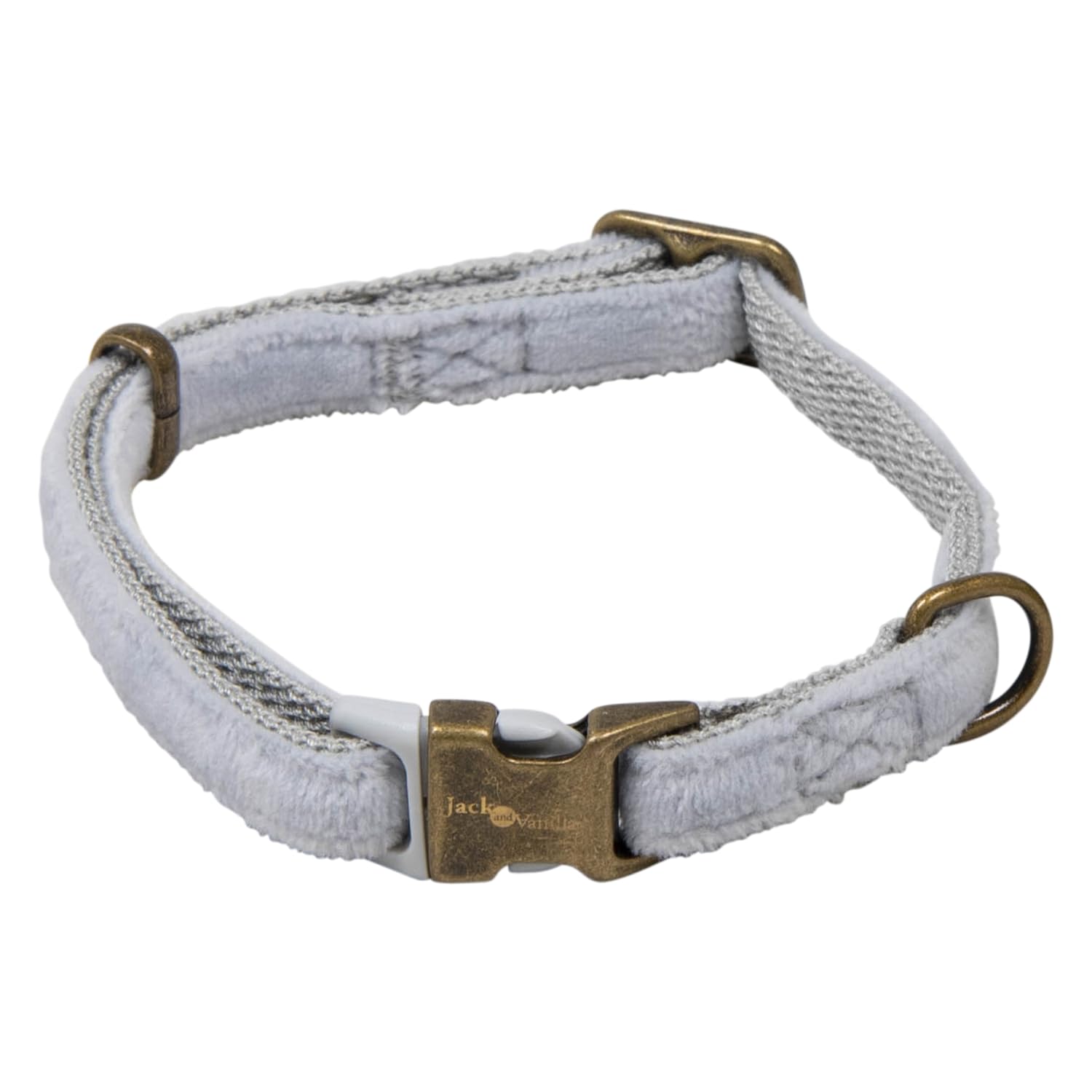 JACK AND VANILLA, Dog Collar, Velvet, Colour Smoke, Size 15 mm x 31-46 cm