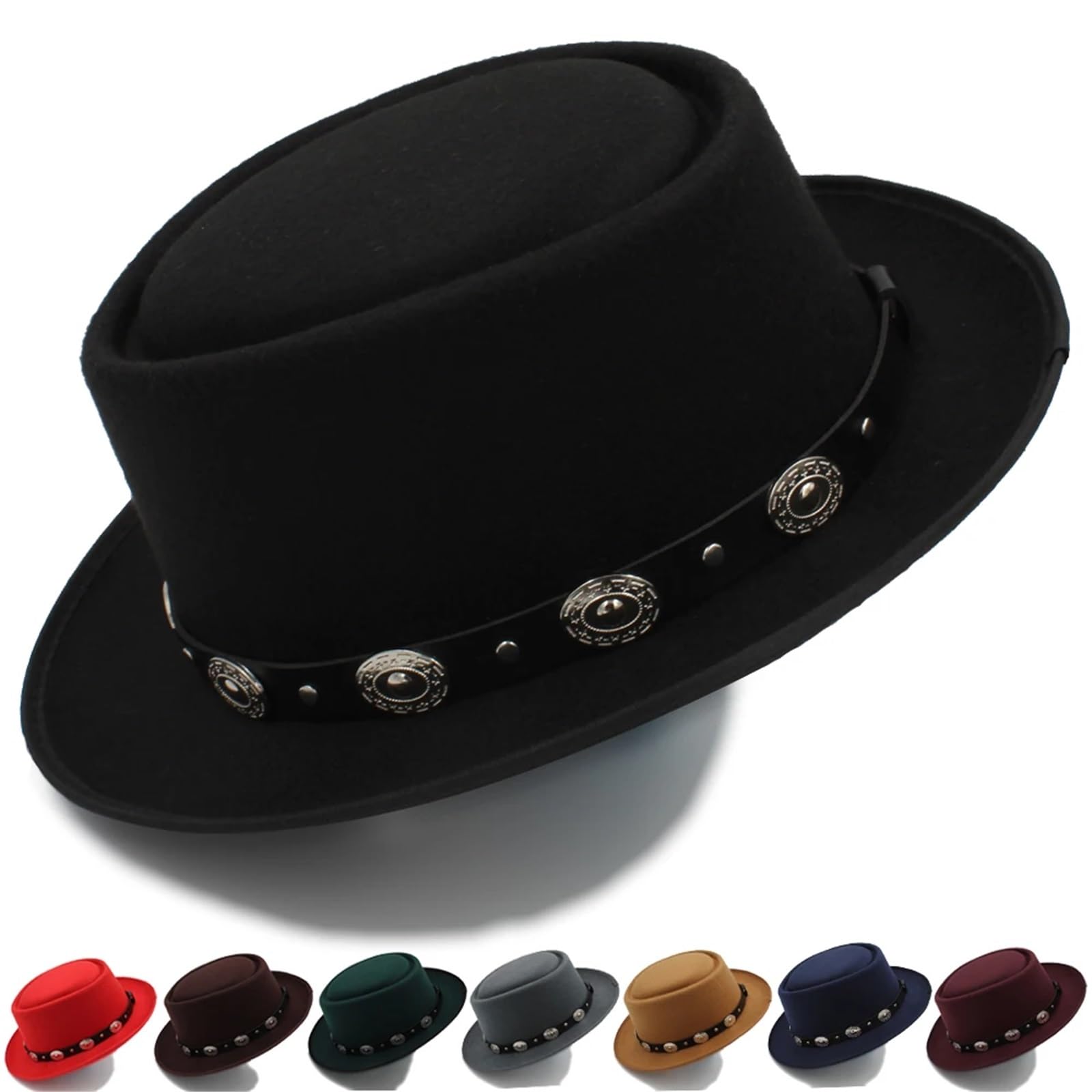 Sombrero de copa Sombreros Pork Pie for hombre y mujer, sombreros Fedora, Trilby for el sol, clásicos, retro, jazz, fiestas, viajes al aire libre, estilo urbano