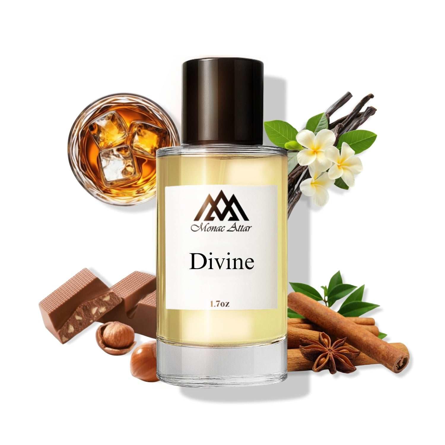 Monac Divine Inspired by Angels Share, Eau De Parfum, 1.7oz/50ml, Male, Long Lasting Fragrance, Luxury Made Affordable
