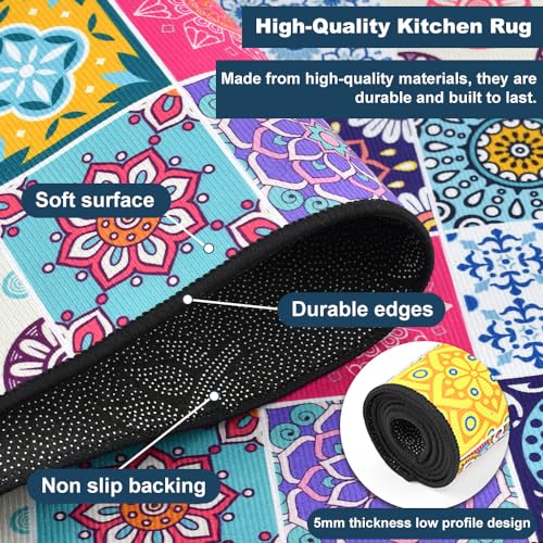 HEKOBAG 2Pcs Non Slip Kitchen Runner Sets - Washable Anti Fatigue Floor Mat for Kitchen, Laundry, Bedroom - Image 5