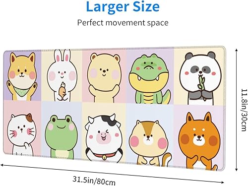 Miniatura 3 de Alfombrilla de mouse para juegos de animales Kawaii, grande, XL, bonita alfombrilla de escritorio larga extendida, alfombrilla grande para el hogar