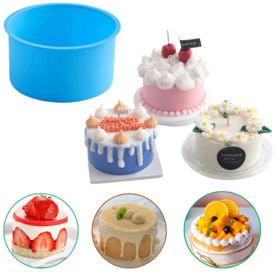 4 Inch Cake Pan, Round Silicone Cake Molds, Nonstick Round Cake Pan for Smash Cakes, Layer Cakes, Cheese Caks, Chocolate Cakes Brownie Pudding Jelly (Pack of 1)-image-6