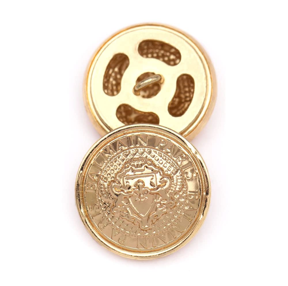Boutons à tige en alliage métallique rond doré, 5 pièces, for vêtements
