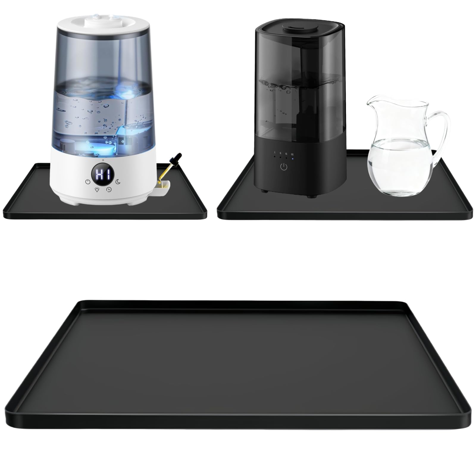 Silicone Humidifier Drip Mat with Raised Edge, 23.6x15.8 inch Drip Tray