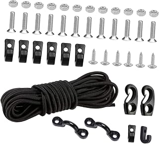 Kayak Accessories Elastic Cord Kit Waxed Bungee Straps Hooks for Kayaking