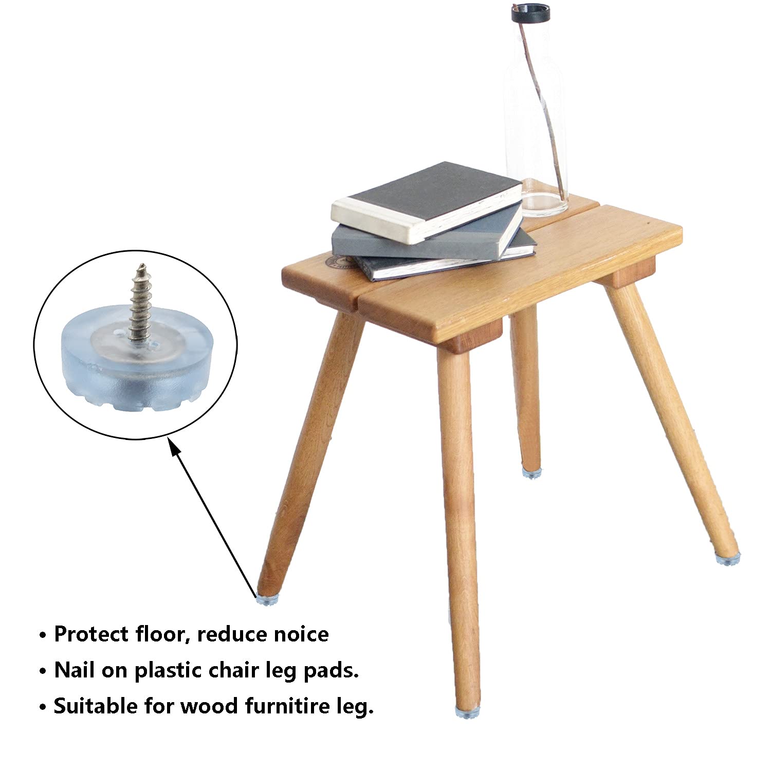 20PCS Screw on Furniture Pads TTZEZE Heavy Duty Round Furniture Sliders for Wooden Chair Legs and Feet Best — view 4