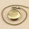 Tiong Bronze Vintage Pocket Watch with Chain Smooth Steel Roman Numerals Men's Pocket Watches Pendant #3