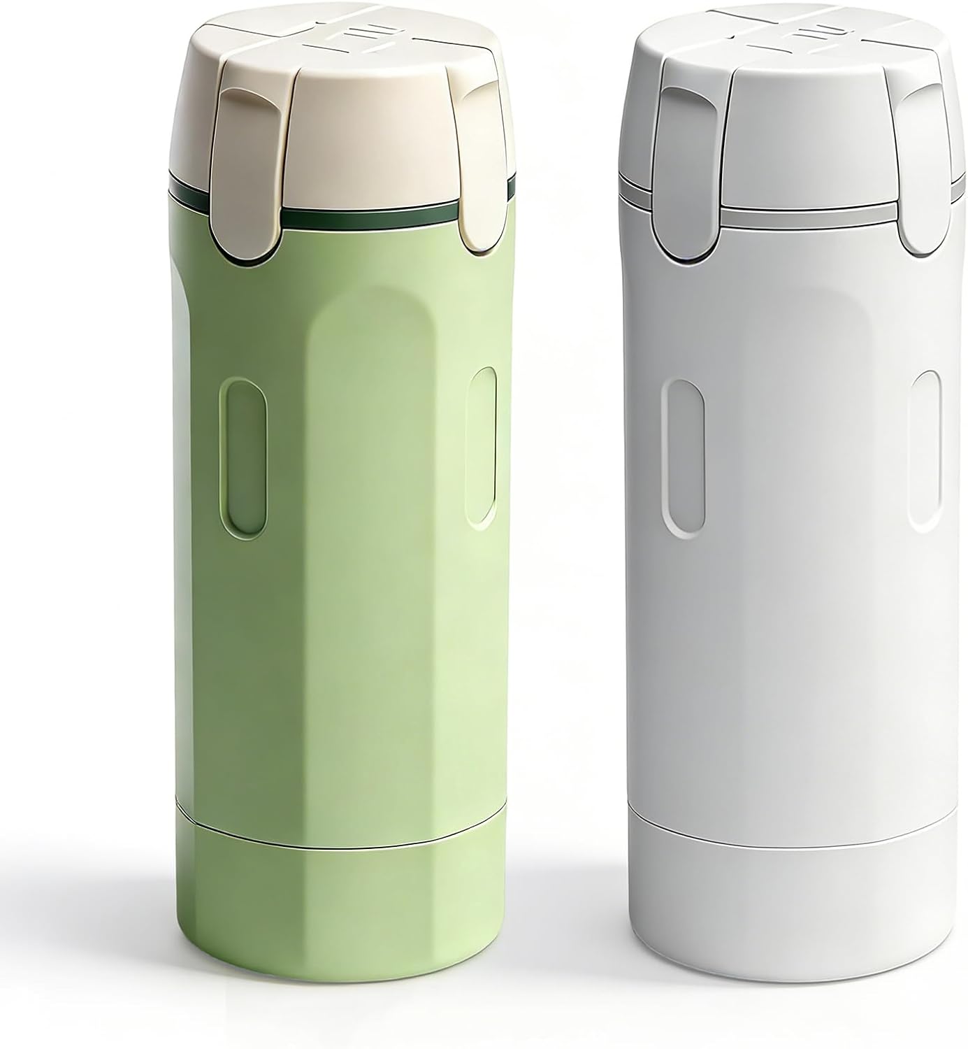 4 in 1 Travel Dispenser Bottle, 2026 New Travel Bottles for Toiletries, Toiletries Bottle for Travel, Compact Travel Shampoo and Conditioner Containers for Shampoo Lotion (White and Green)