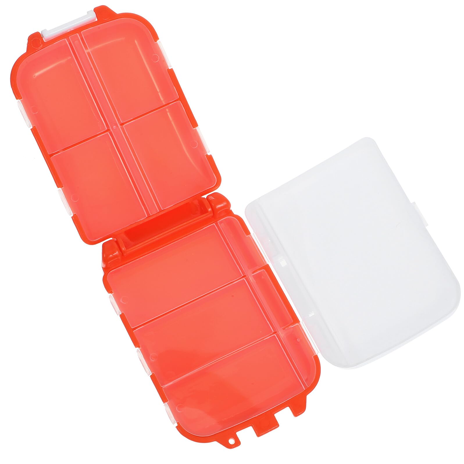 JVNALwnkv Storage Bins ，Three-Tier 8-Compartment Pill Organizer, Portable Medicine Case with Foldable Flip Lid, Large Capacity Daily Use Box