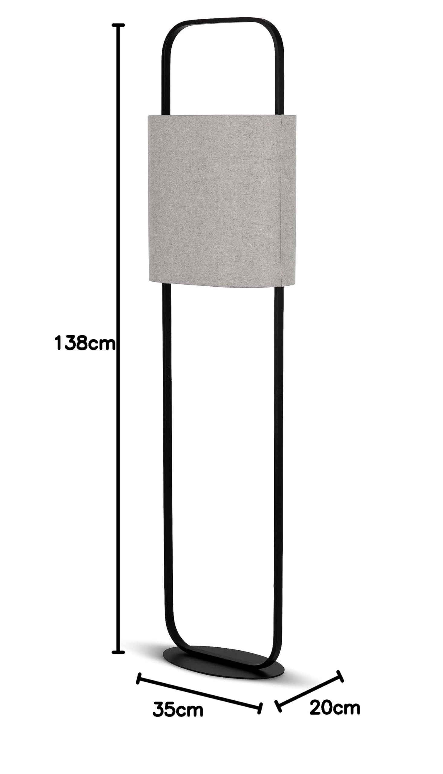 REV Stehlampe CESOLO - Leselampe mit Trittschalter & E27 Fassung, H138cm, Stoffschirm, Stehleuchte für Wohnzimmer & Schlafzimmer, taupe