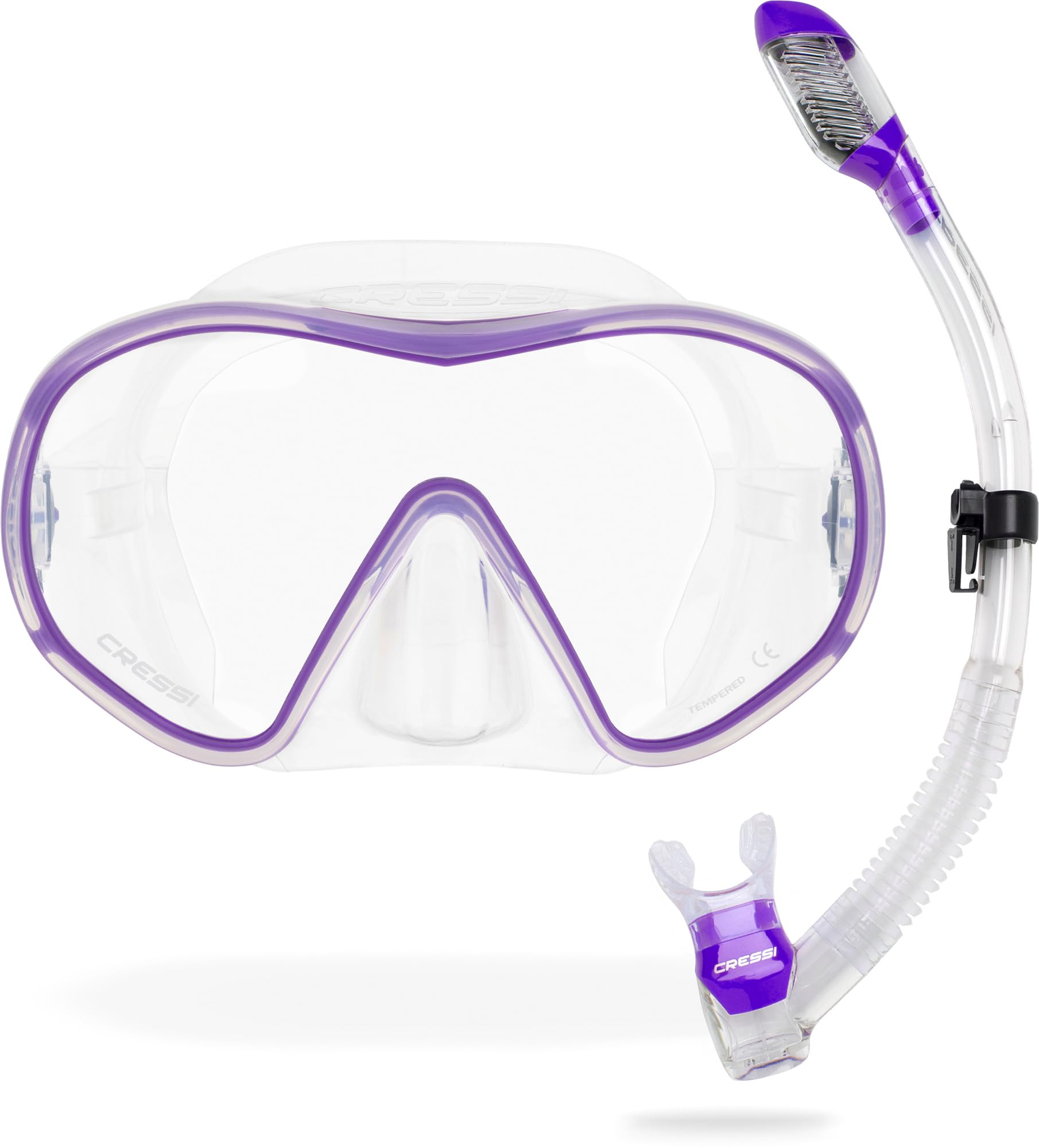 CRESSI F-Dual + Supernova Dry Combo - Juego de máscara Unisex F-Dual y Dry Snorkel para Buceo y Buceo, Talla única