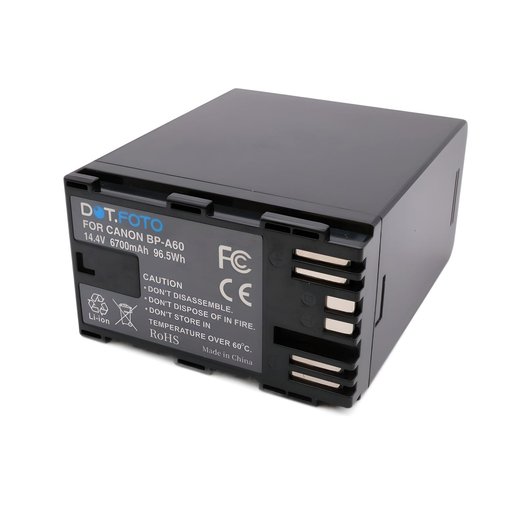 BP-A60 Premium 14.4v / 6700mAh Batterie Rechargeable pour Canon EOS C70 EOS C200 EOS C200B EOS C300 Mark II EOS C300 Mark II PL EOS C300 Mark III EOS C500 Mark II XF705