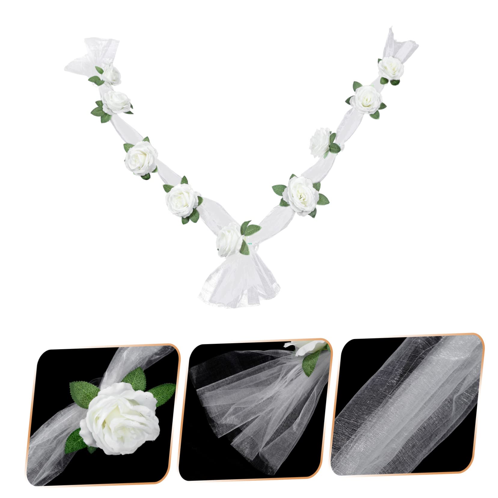 IMIKEYA 2 Sätze Hochzeit Autogürtel Boho-Hochzeitsdekoration Strauß Hochzeit werfen hochzeitsdeko für Auto Hochzeitsauto Dekoration Autodeko Rose Hochzeitsautoverzierung Hochzeitsauto Prop