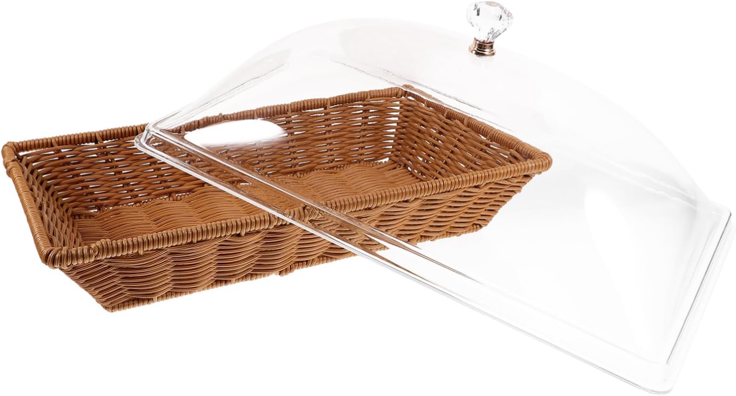 Seagrass Charcuterie Storage Basket Lid Bread Egg Fruit Basket for Kitchen Woven Desktop Storage