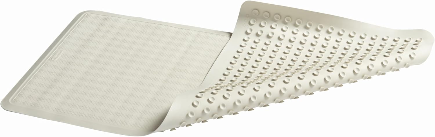 Rubbermaid Commercial Products Bath Tub and Shower Mat, 36-Inch X 18-Inch, White, Extra Long, Machine Washable, Safti-Grip Non-Slip Bathroom Mat with Suction Cups for Home/Hotel/Shower/Bathtub X-Large White