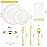 175 Pcs Gold Dinnerware Set, Plastic Plates Disposable for 25 Guests Include:25 Gold Rim Dinner Plates, 25 Dessert Plates, 25 Paper Napkins, 25 Cups, 25 Silverware Set Perfect for Party
