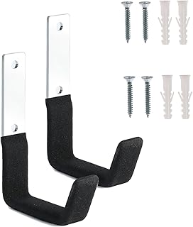 Heavy Duty Steel Garage Hooks - Garage Storage Ladders Hooks, Utility Wall Mount Hooks, Garage Storage Hooks Organization Tool for Garden, Ladders, Bike, Kayak, Chair, Garden Tool Hooks 2 Pack(Small)