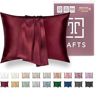 Sponsored Ad - TAFTS 22mm 100% Pure Mulberry 6A Silk Pillowcase for Hair & Skin with Zipper Closure, Cooling, Natural, Org...
