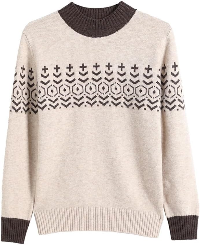 Short Printed Women's Knitted Sweater Pullover Base Top