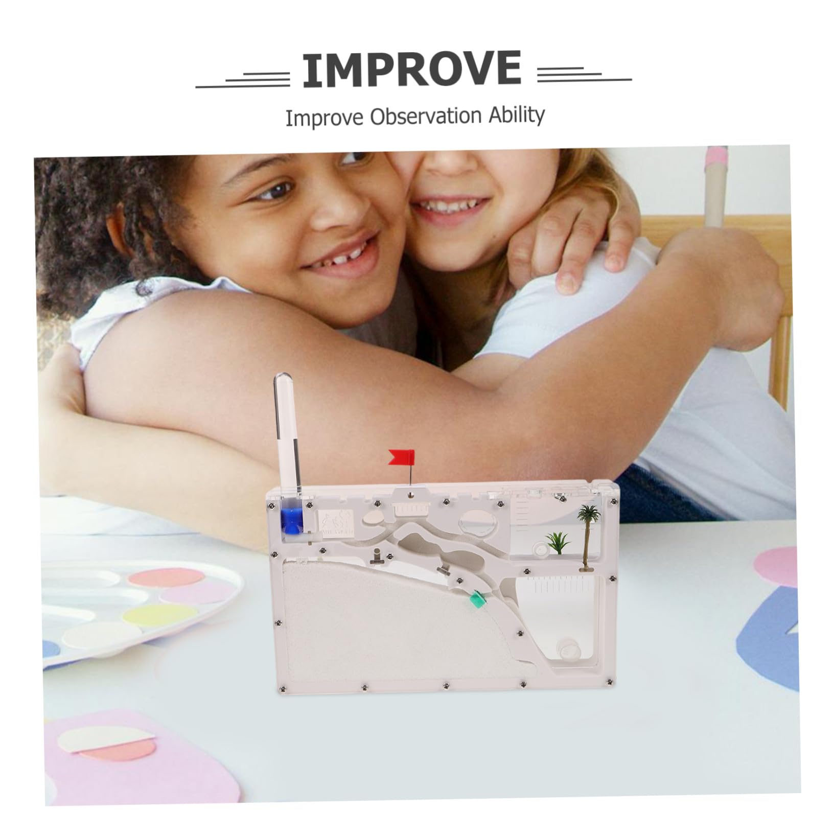 Castillo Hormiguero Transparente con Accesorios para Experimentos Científicos Hábitat Educativo para Terrario Observación de Hormigas Juguete Científico Ecológico para Aula