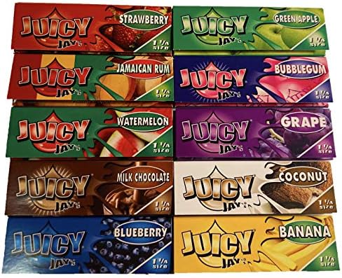 Amazon.com: Juicy Jay 10 Pack Mixed Flavor 1 1/4 Size Flavored Rolling