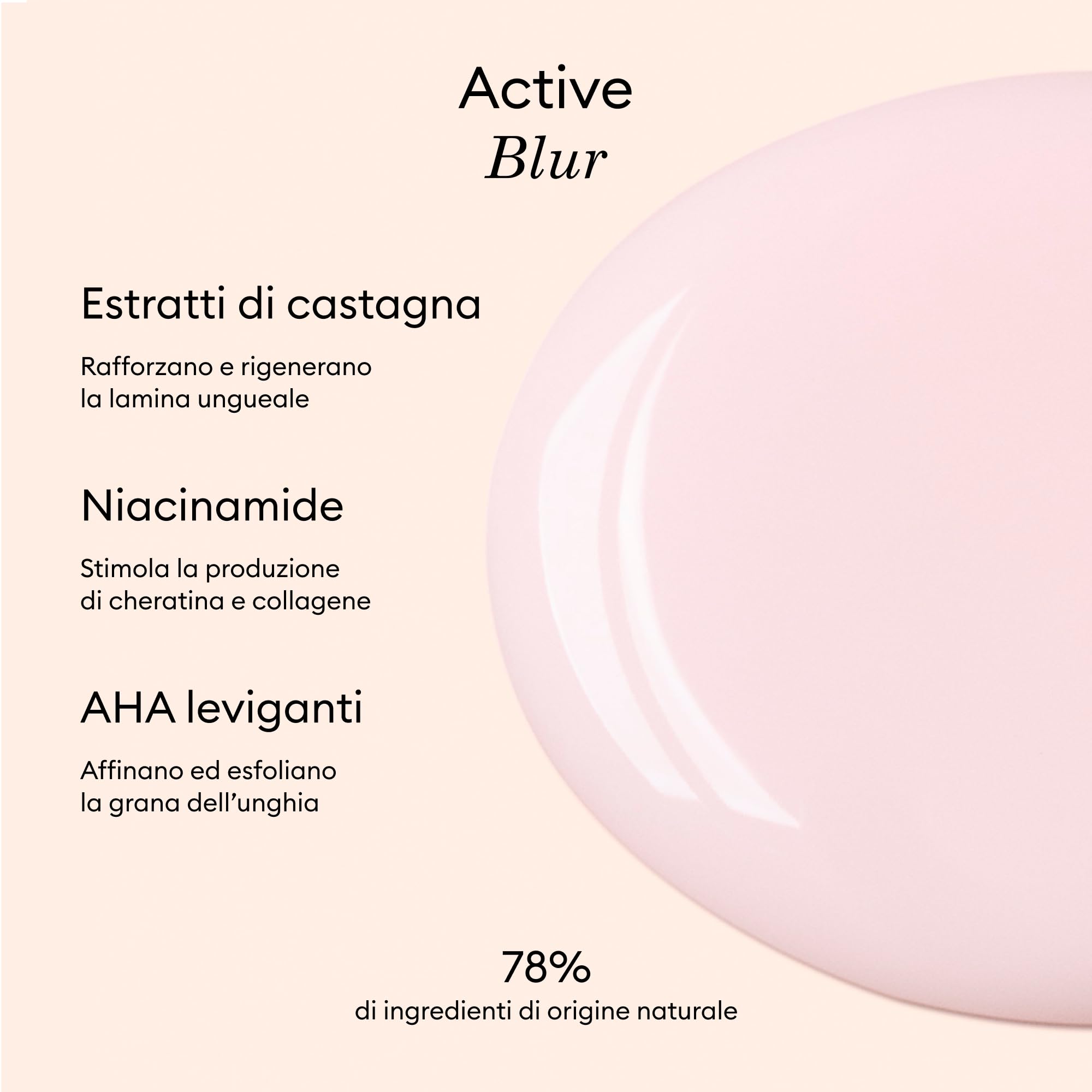 Manucurist Active Blur™ – Smalto Rinforzante Unghie Fragili con Effetto Blur – Smalto Unghie Trasparente Rosa Cipria Opaco – Smalti per Nails Senza Lampada – Nails Care - Ingredienti Naturale - Vegan