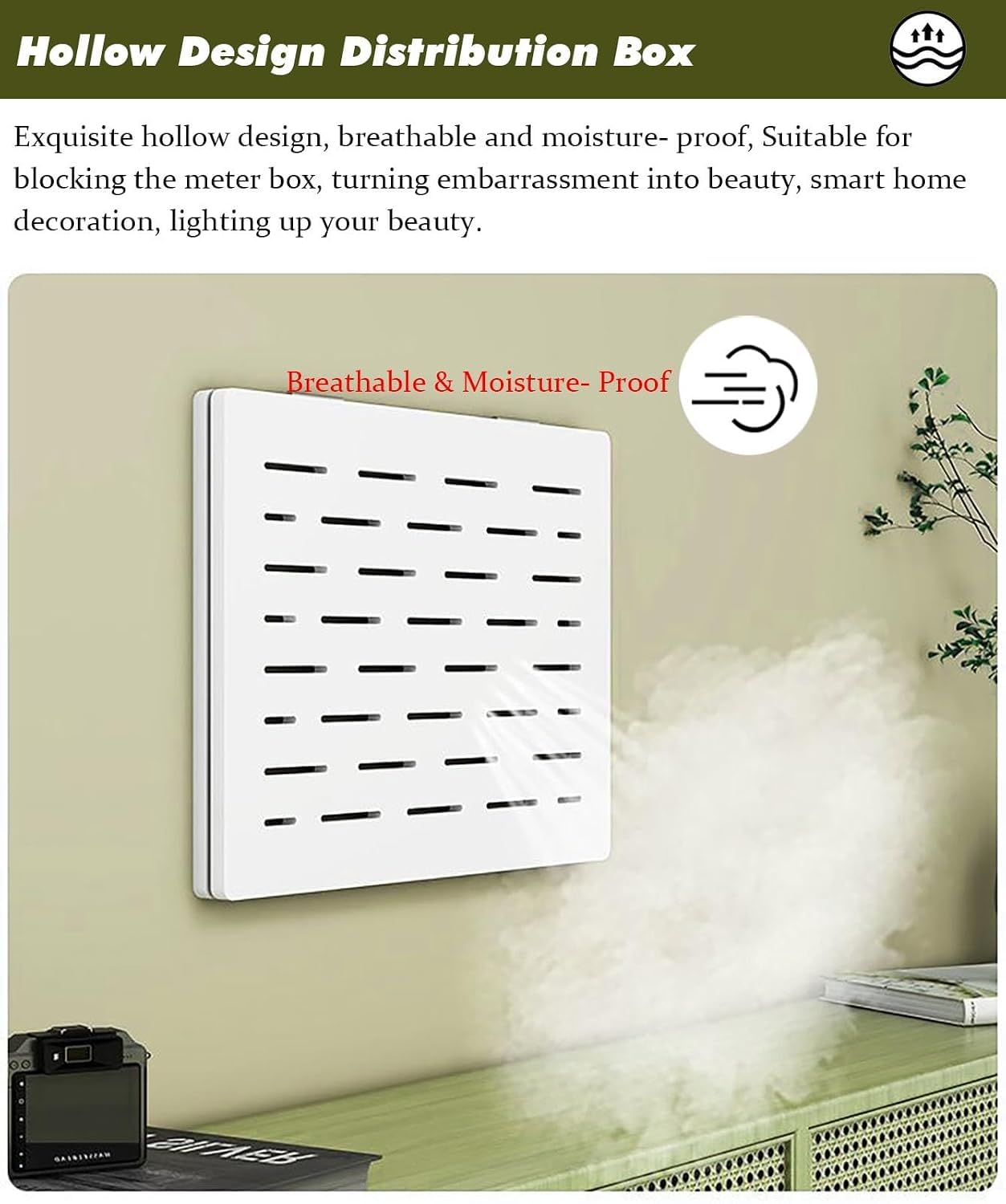 Copertura decorativa da parete per contatore elettrico, pannello moderno per armadio di distribuzione dell'energia, 25 x 20 cm (80 x 60 cm / 31.5x23.6in)