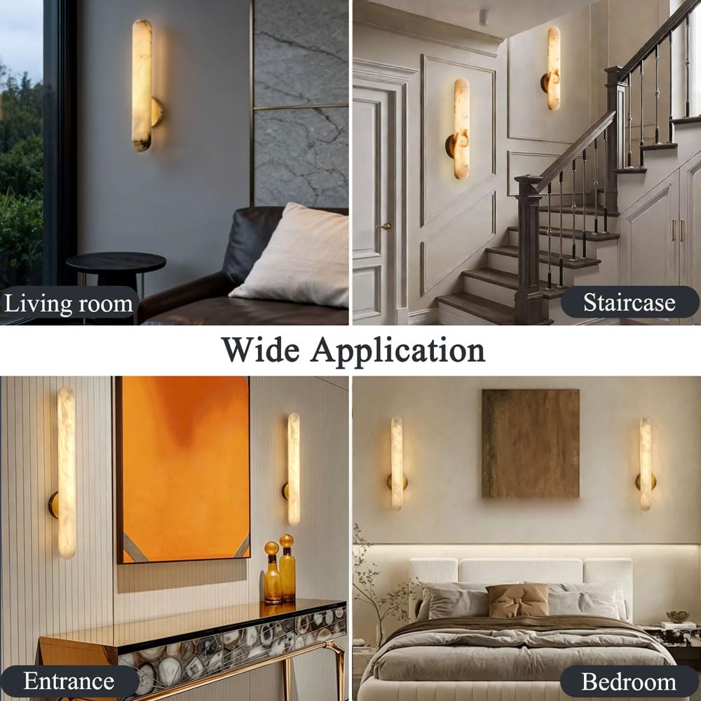 Aplique de pared de mármol con fuente de luz LED