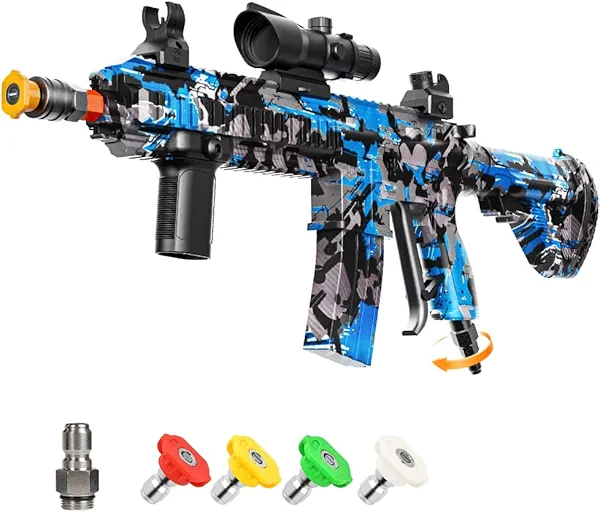 Pressure Washer Gun with Swivel – 3600 PSI High Pressure Spray Gun with 3/8" Quick Connect Plug – Foam Cannon Compatible Power Washer Handle for Car, Home & Outdoor Cleaning (Blue)