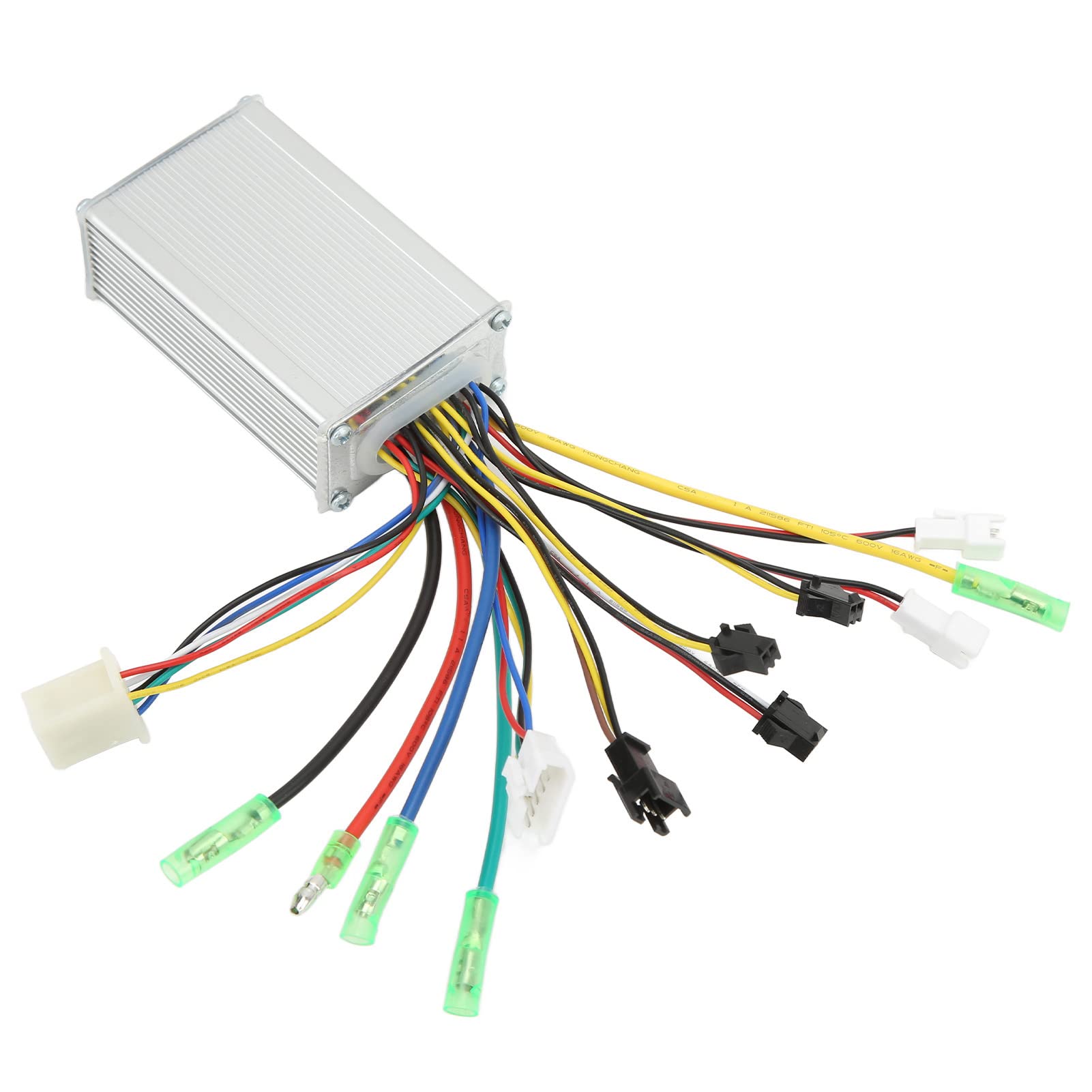 BuyWeek Contrôleur de Moteur Sans Balai pour Vélo Électrique, 36V 48V 250W 350W Contrôleur d'Onde Carrée Sans Balais pour Velo Electrique avec Fil de Lumière