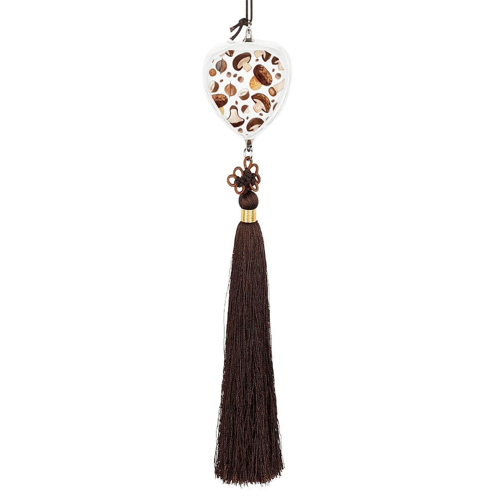 Crystal Car Pendant Charms Love Crystal Rear View Mirror Charms Mushrooms And Hazelnuts Auto Hanging Interior Ornament Pendant Car Interior Accessories for Women Men Auto Decor