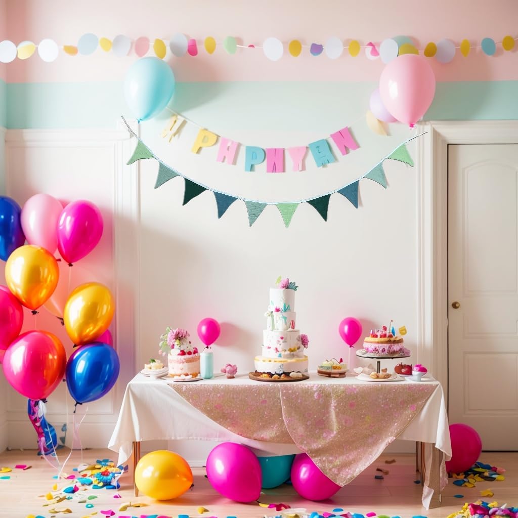 2 stuks vlaggetjesslinger voor kinderkamer, 2,6 m, mousseline