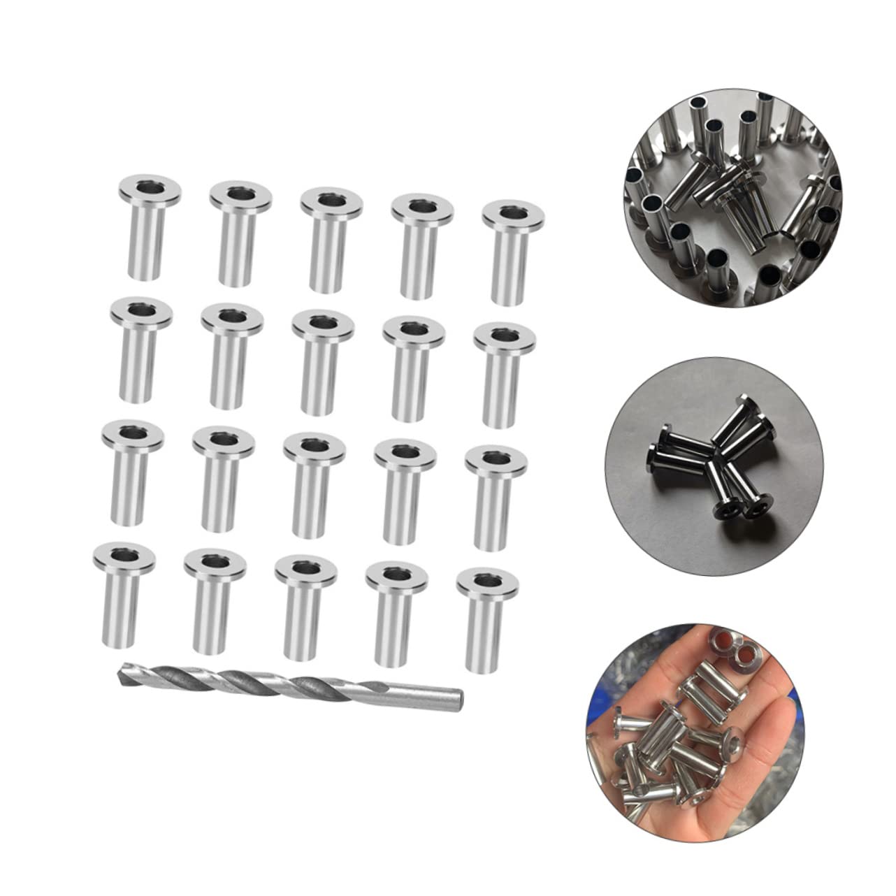 80pcs Stainless Steel Protective Sleeves for Deck Cable Railing Durable and Smooth Design for DIY Projects Wood Posts Indoor Outdoor Use