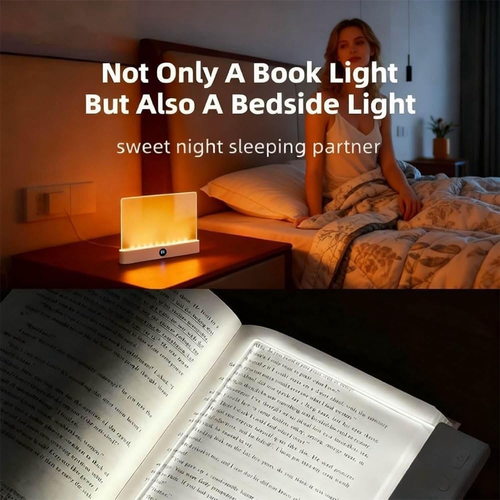 Luces LED Inteligentes para Libros, Lámpara de Lectura Recargable, Luz de Página, Protección Ocular para Estudiantes.