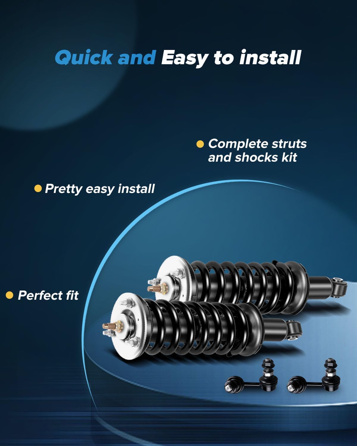 Front shock absorber for 2005-2012 for Nissan Pathfinder for Nissan Xterra front struts shock 2009-2012 for Suzuki Equator front struts Sway Bar Links 4 pck, 171103 K80470 K80471