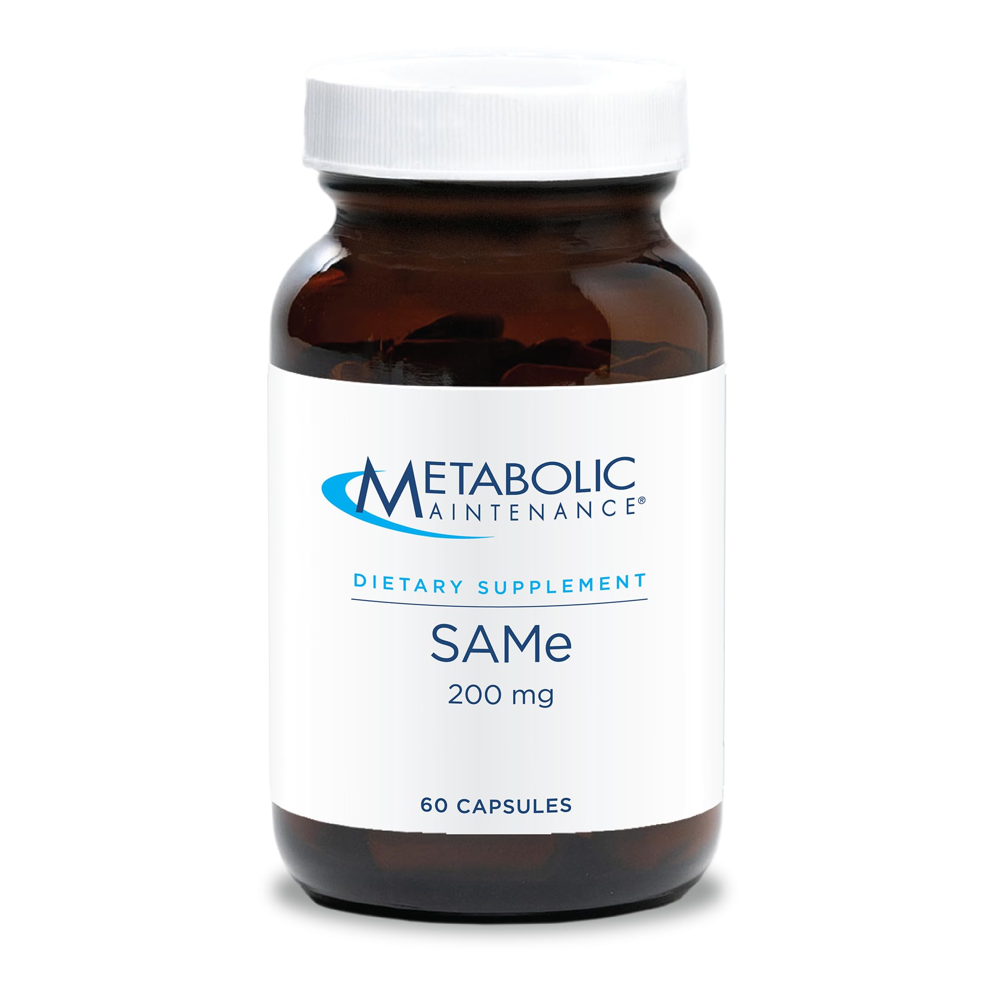 Metabolic Maintenance SAMe 200mg - SAM e 200 mg Supplement, Veg Caps with S-Adenosyl-L-Methionine for Mobility, Brain, and Liver Health, Clean SAM-e for Detox Support - 60 Capsules