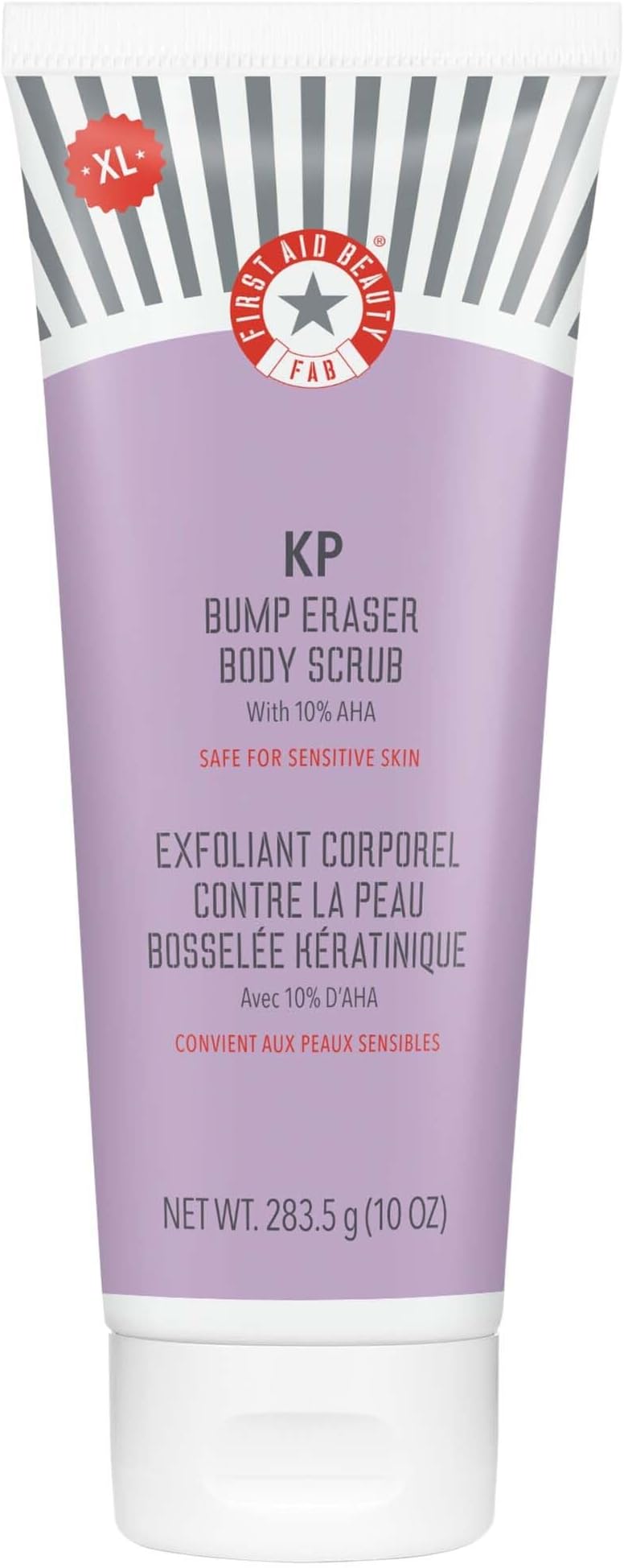 First Aid Beauty KP Bump Eraser Body Scrub with 10% AHA, Keratosis Pilaris Skin Exfoliator with Glycolic and Lactic acids