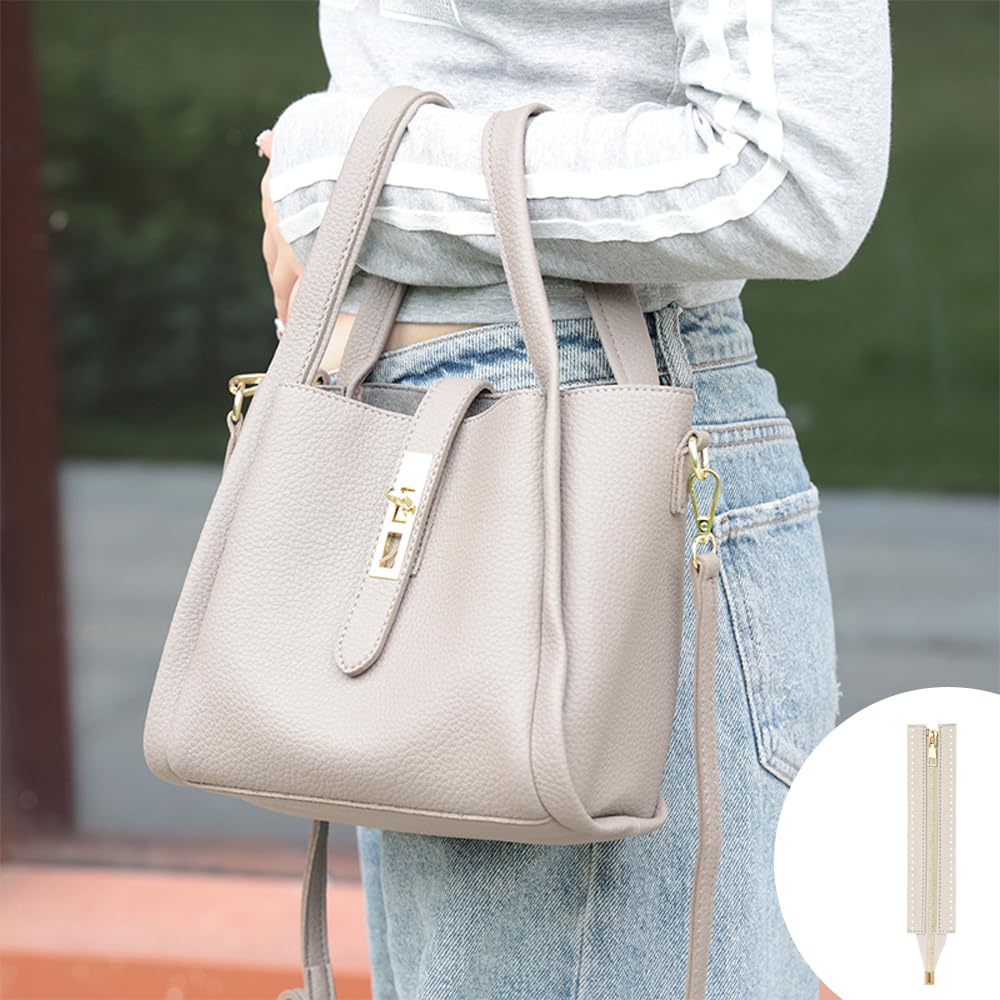 Sixfolo 10 Piezas Cremalleras para Bolsos de Crochet 18 cm,10 Colores | Cremallera de PU Cuero para Bolso,Marco Cremallera Costura con Agujeros para DIY Bolsas Hechas a Mano