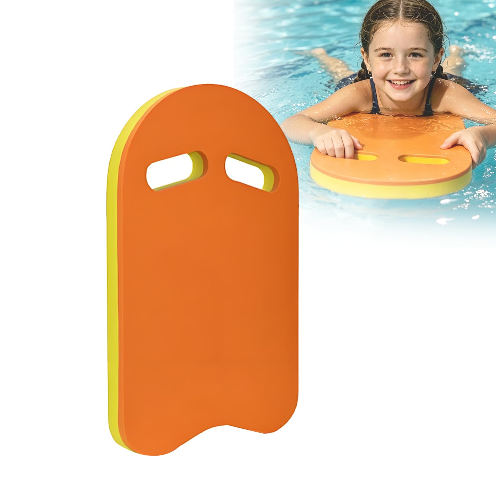 Swimming Board, Foam Swimming Board,Unisex Swimming Kickboards With Handles, Foam Swimming Kickboard with Handles,Swim Training Equipment,Best for Swim Practice & Water Workouts (Orange, U shape)