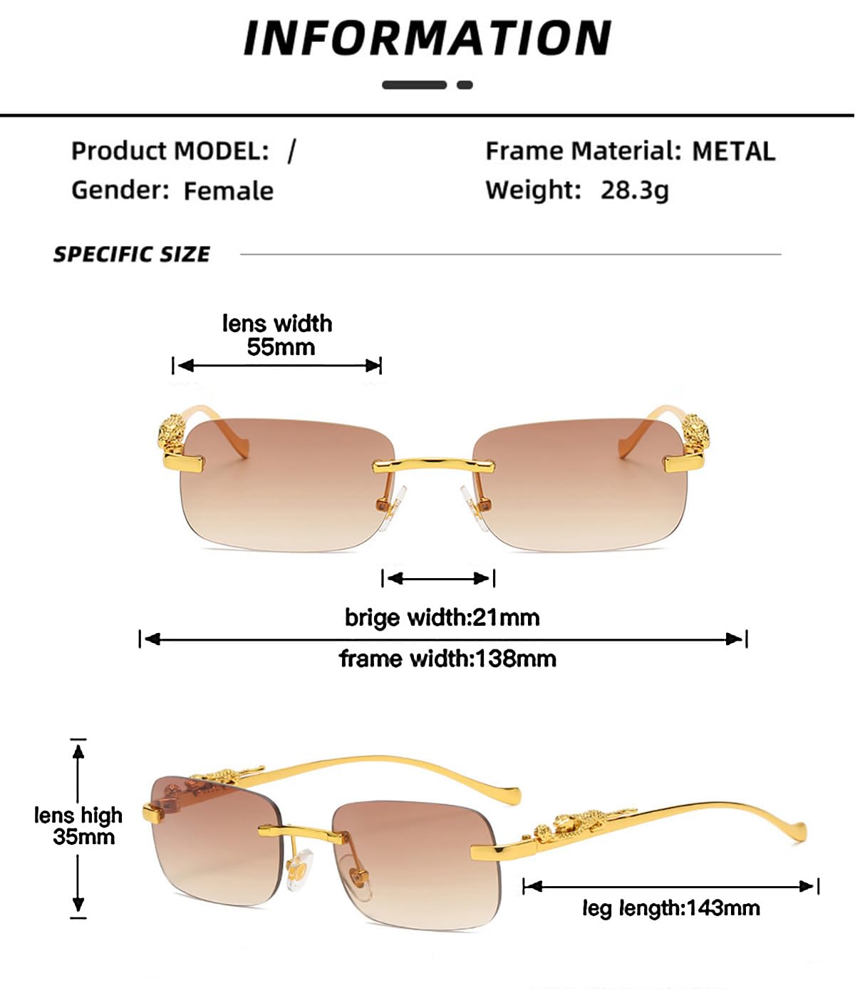 Heptagram Modne okulary przeciwsłoneczne bez oprawek dla kobiet mężczyzn moda vintage retro Y2K małe przyciemniane okulary przeciwsłoneczne bez ramy lata 70
