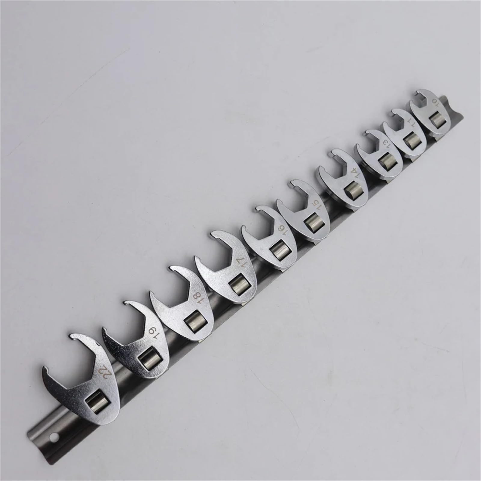 10 Uds. Llave de pata cabra accionamiento 3/8 pulgadas, llave extremo abierto pie métrico a 22mm for juego llaves dinamométricas