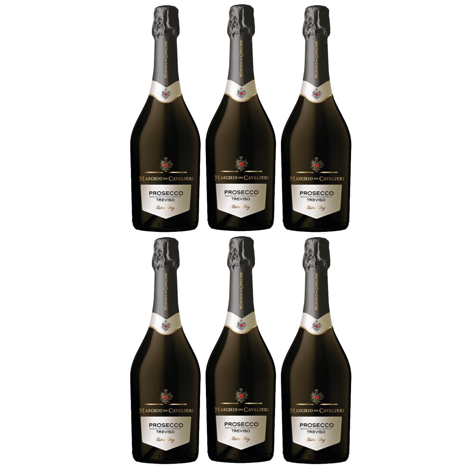 Cantine Maschio Schaumwein dei Cavalieri Treviso DOC Spumante Extra Dry weiss Italien inkl. FeinWert E-Book (6 x 0.75 l)