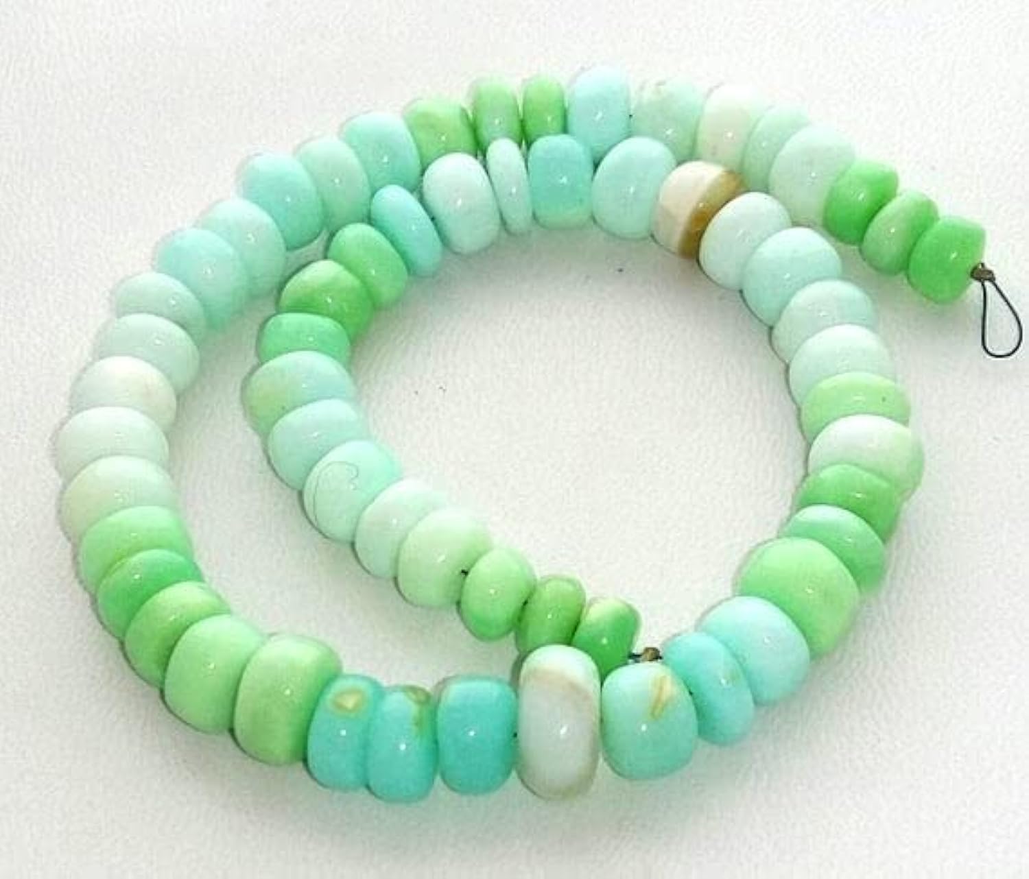 Perles opale du Pérou rondelles lisses bleu vert 6mm 11mm fil minéraux E1488