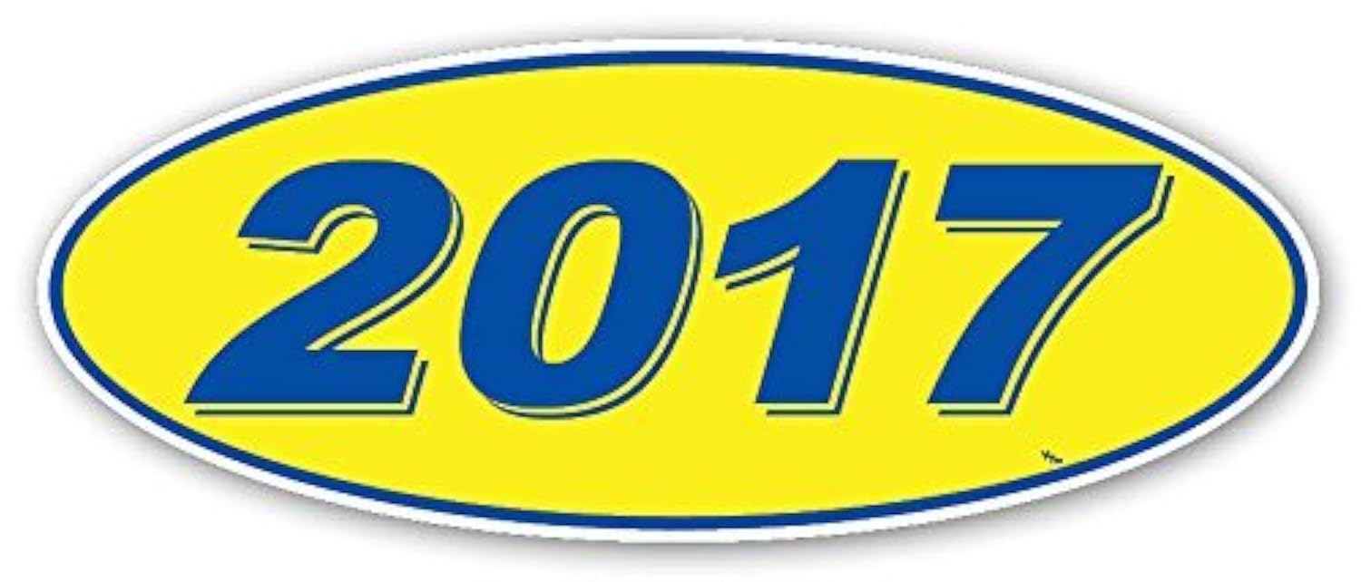Autocollants ovales chiffres bleus jaunes 2017 Donkey Auto lot 12