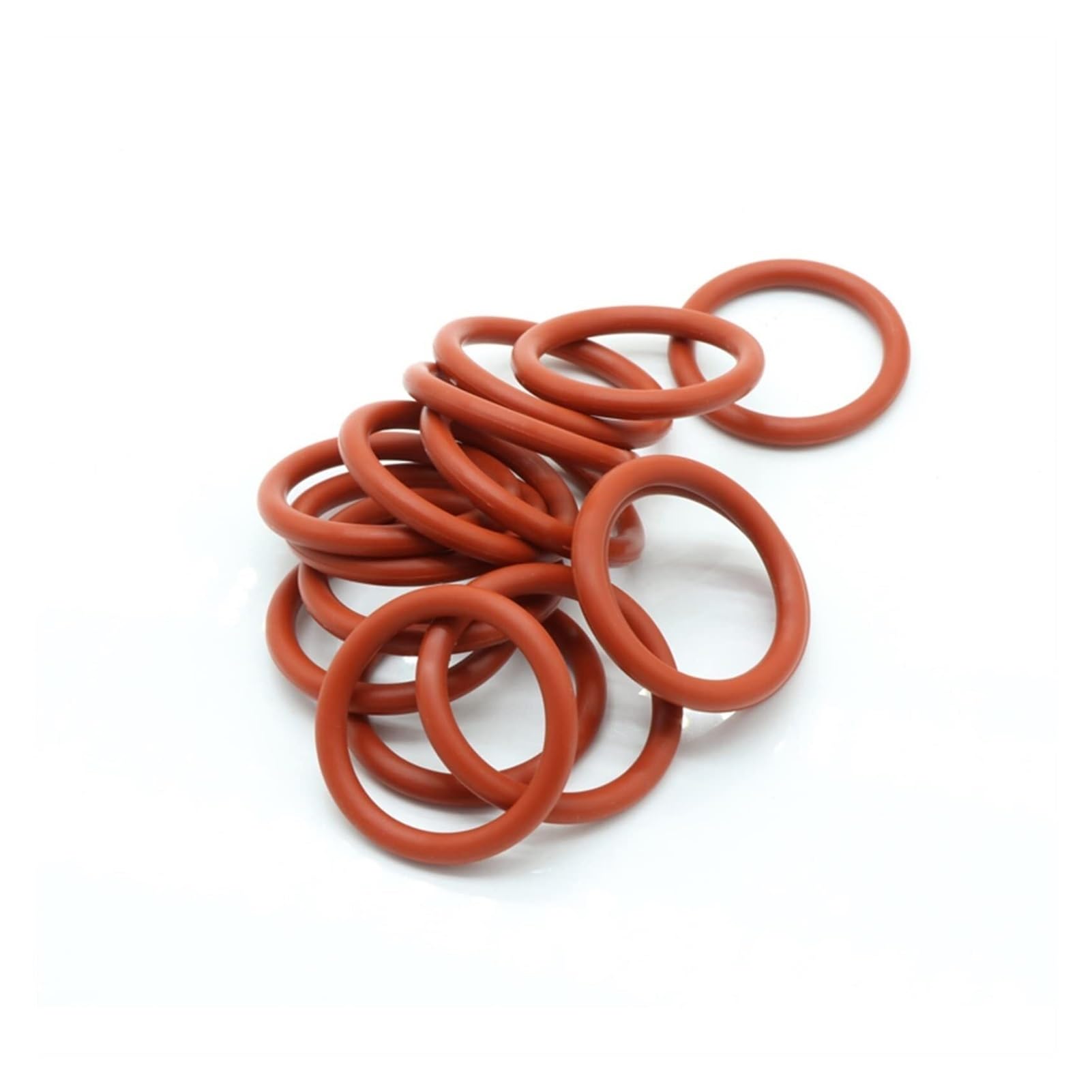 Anillo tórico Kit de juntas tóricas de goma, surtido de 10 piezas de junta tórica de silicona roja CS 5 mm OD 18~45 mm Arandela impermeable de grado alimenticio Aislamiento de goma Junta de sello re