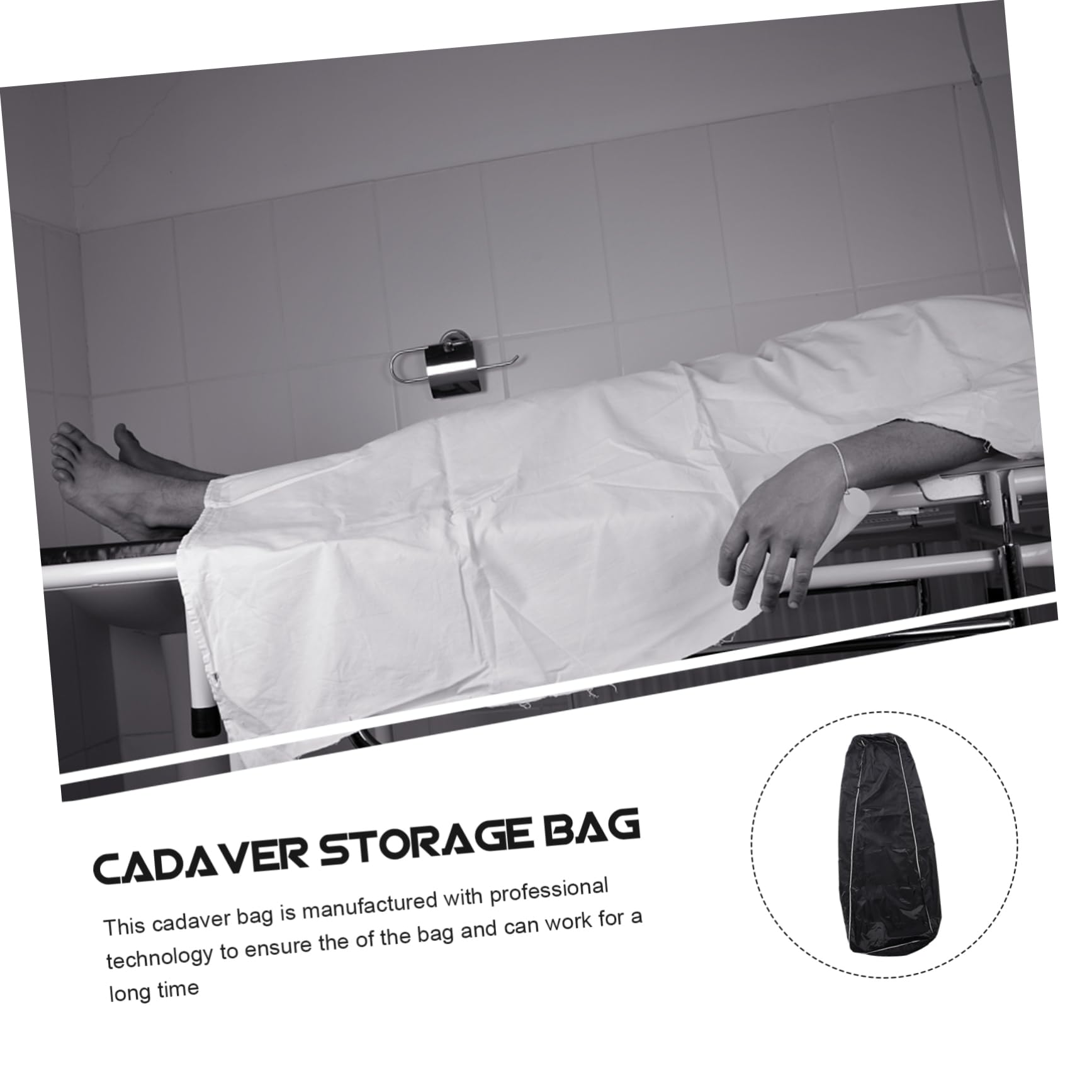 ULTECHNOVO Bolsa para Cadáveres Funerarios de Pvc Resistente E, Tamaño Estándar, Color Negro, Bolsa de Transporte Segura para Almacenamiento y Manejo en Morgues y Hospitales