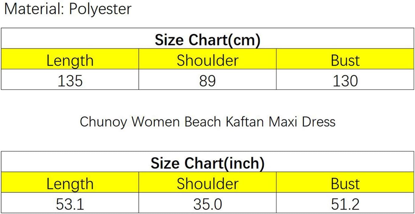 Chunoy Womens Button Down V Neck Kimono Sleeve Long Kaftan Beachwear Cover Up Maxi Dress - Image 7